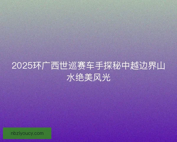 2025环广西世巡赛车手探秘中越边界山水绝美风光